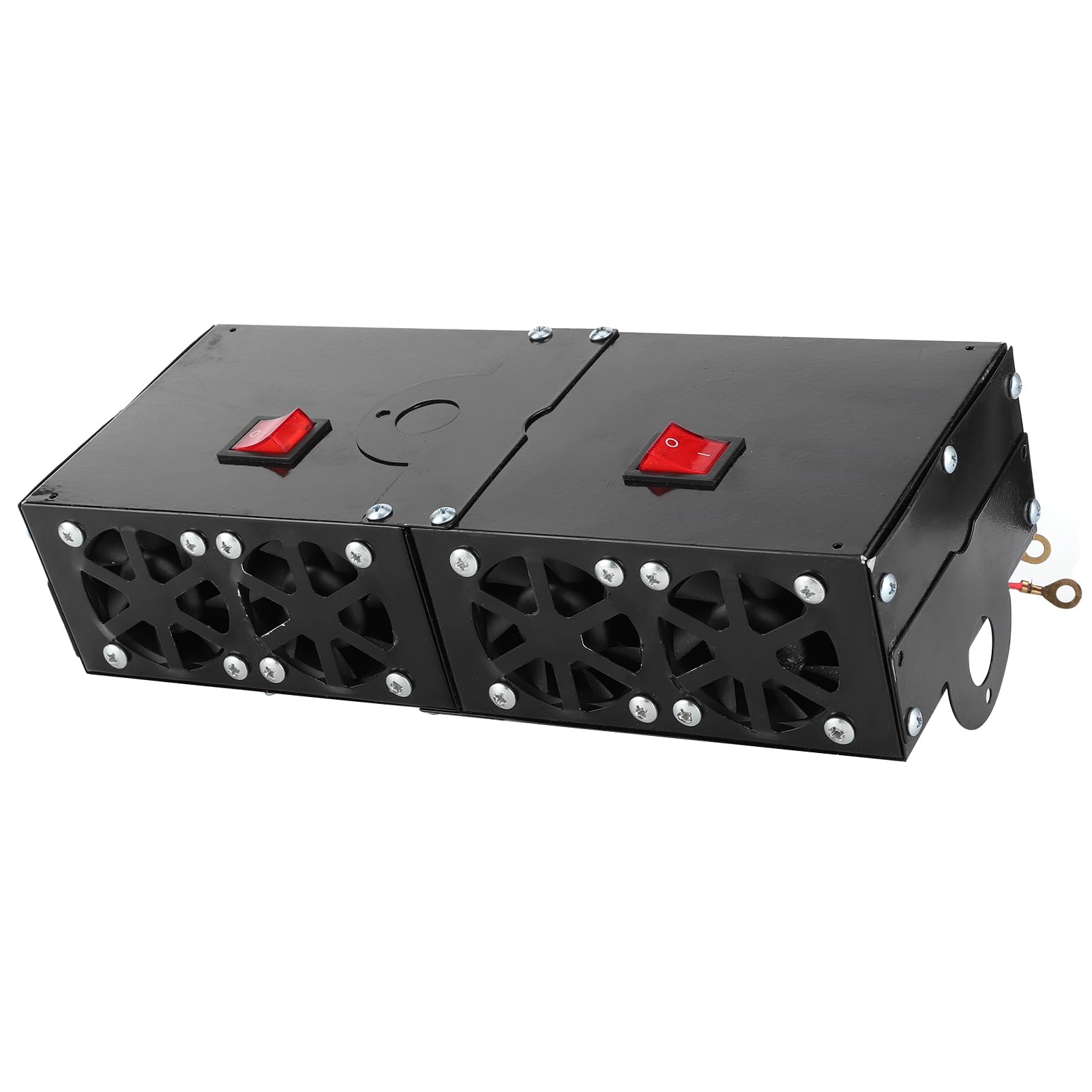 Autoheizung Defogger Auto 4 Loch Heizlüfter 12V Deffroster 800W Einstellbare Kraftdefroster für Auto Windschutzscheibe Camping Eisenmaterial