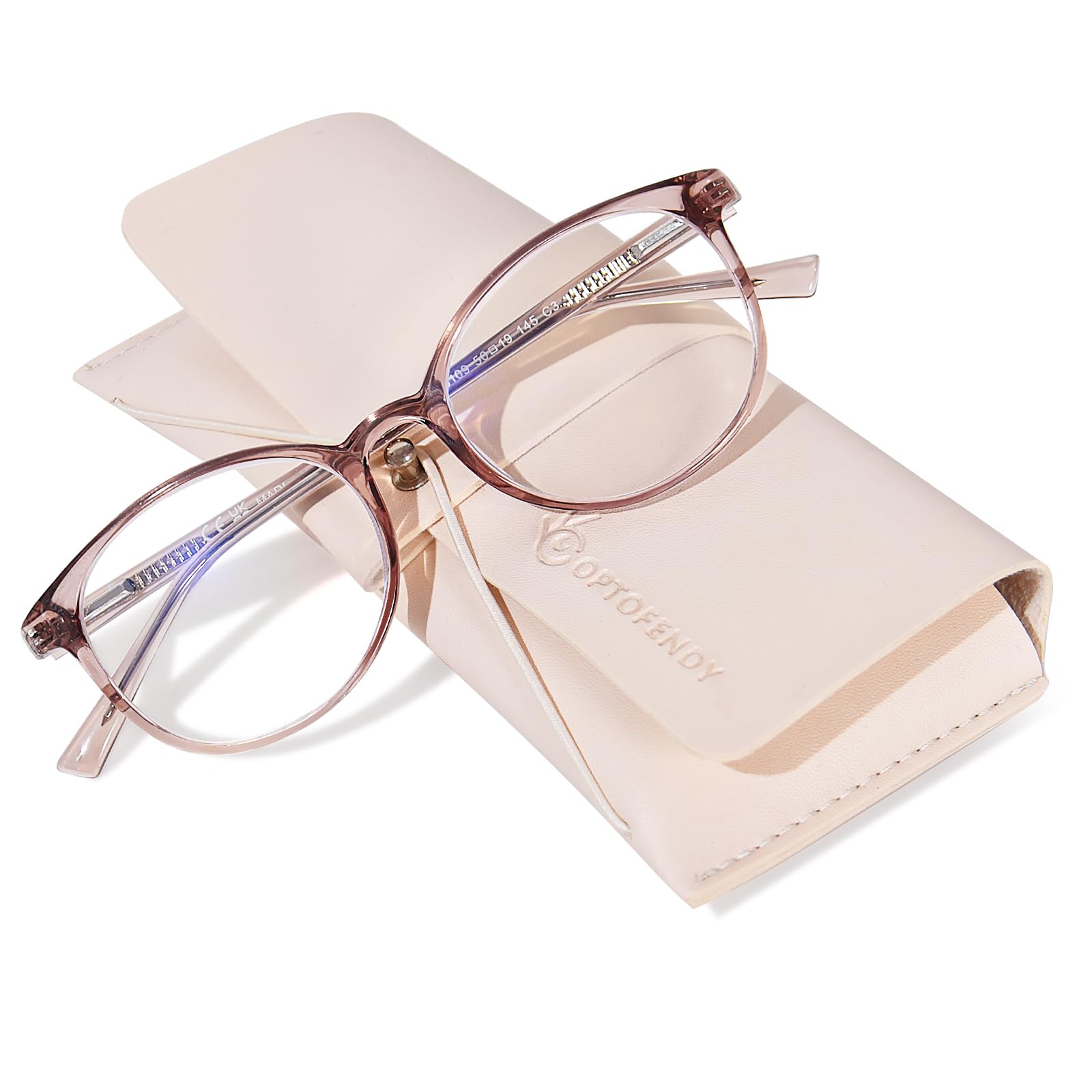 OPTOFENDY TR90 Reading Glasses for Women, Fashion Round Blue Light Blocking Computer Readers with Anti Eyestrain & UV Glare