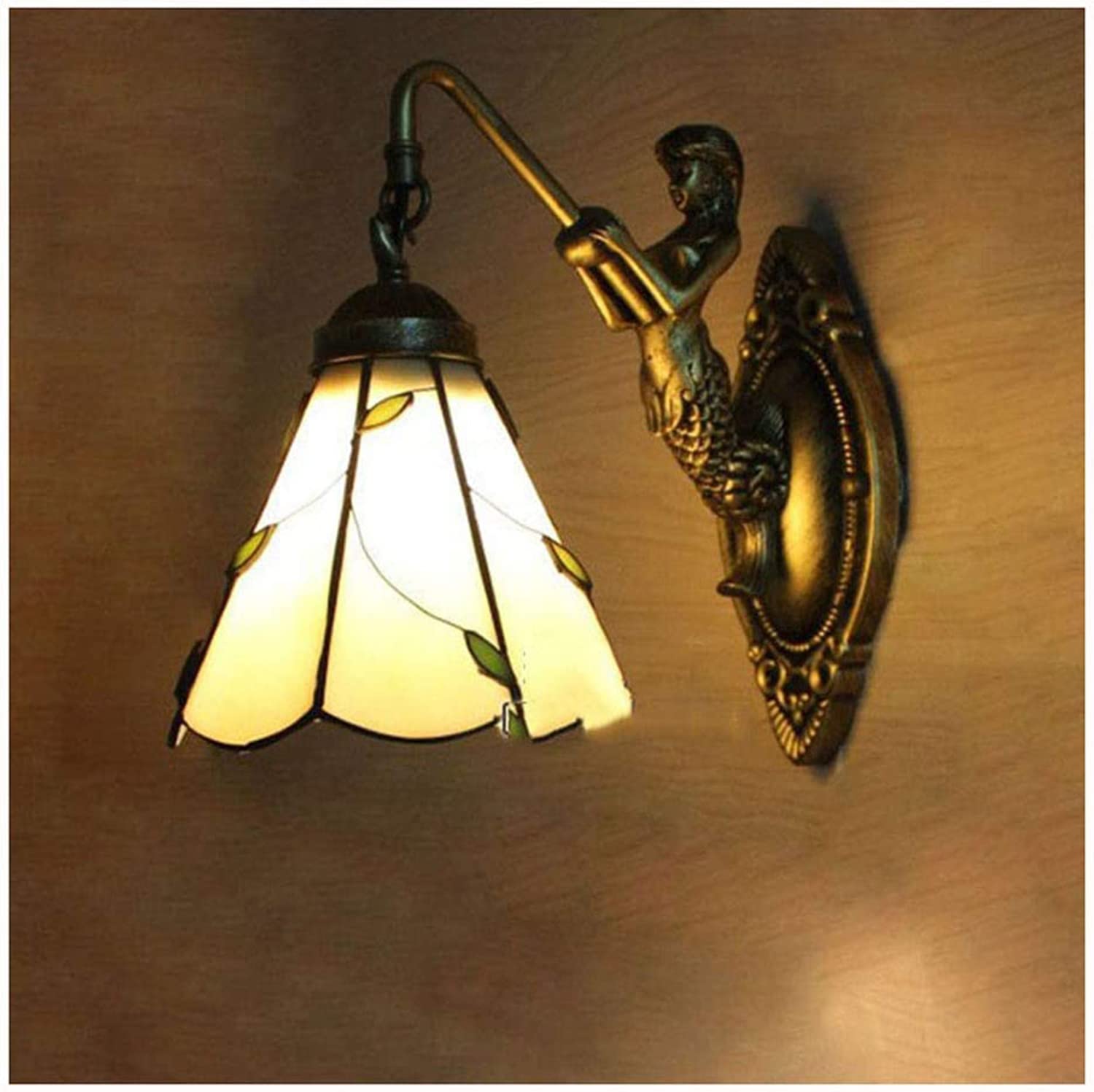 Tiffany Style Willow Leaf Wall Lamp - Elegant Creative Wall Light for Living Room, Bedroom, Bathroom, Dining Room - Single Head Mirror Front Lamp - Bedside, Corridor - Stunning Decorative Illumination