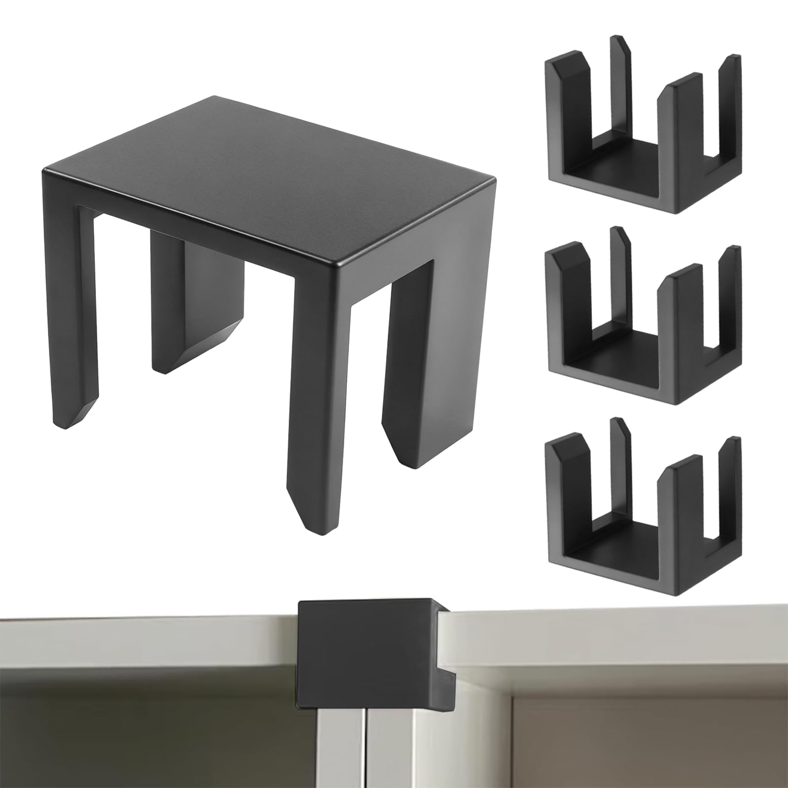 4 Pcs Black Bookcase Connector Compatible with IKEA Billy Bookshelf, for Keeping The Bookcase Tidy, Bookshelf Aligner Shelf Straightener, Bookshelves Top Aligner, Bookshelves Alignment Clip