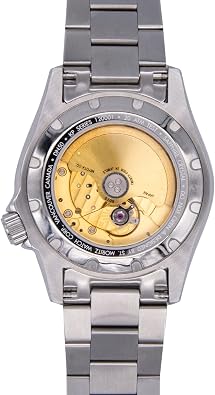 MOMENTUM Men's Aquamatic IV Automatic Dive Watch | 200M Water Resistance | Sapphire Crystal | Glass Back | SuperLuminova Luminous | Self-Winding