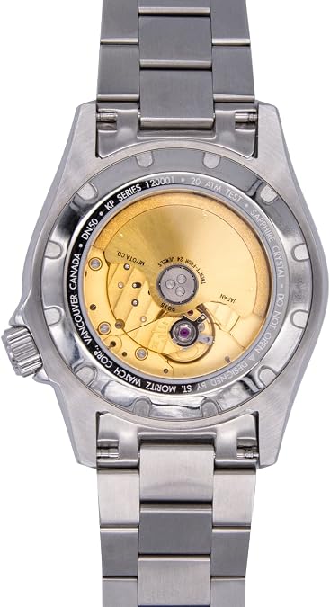 MOMENTUM Men's Aquamatic IV Automatic Dive Watch | 200M Water Resistance | Sapphire Crystal | Glass Back | SuperLuminova Luminous | Self-Winding