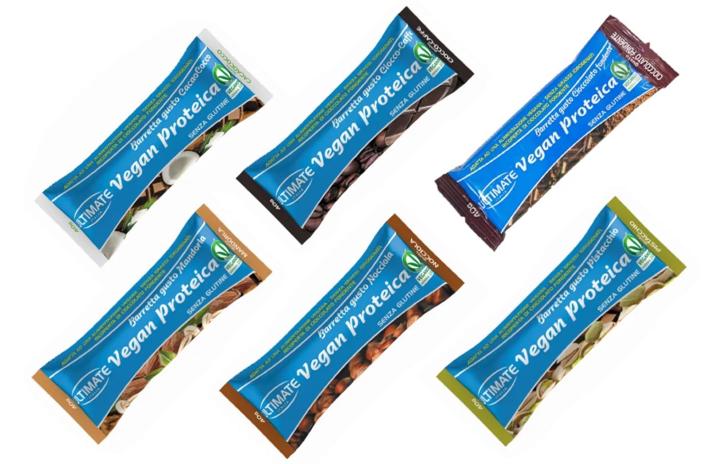 Ultimate-Italia | Barretta Vegan Proteica con 27% di proteine vegetali | Box da 30 barrette proteiche da 40gr | Gusti Assortiti
