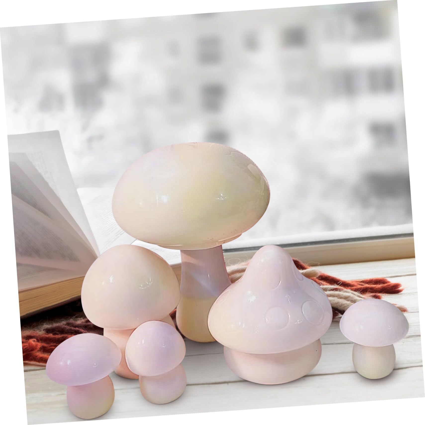 HOMSFOU 6pezzi Stampo in Silicone Forma Fungo Per Artigianato Fai Da Te Stampo Epossidico Antiaderente Flessibile e Resistente Agli Strappi