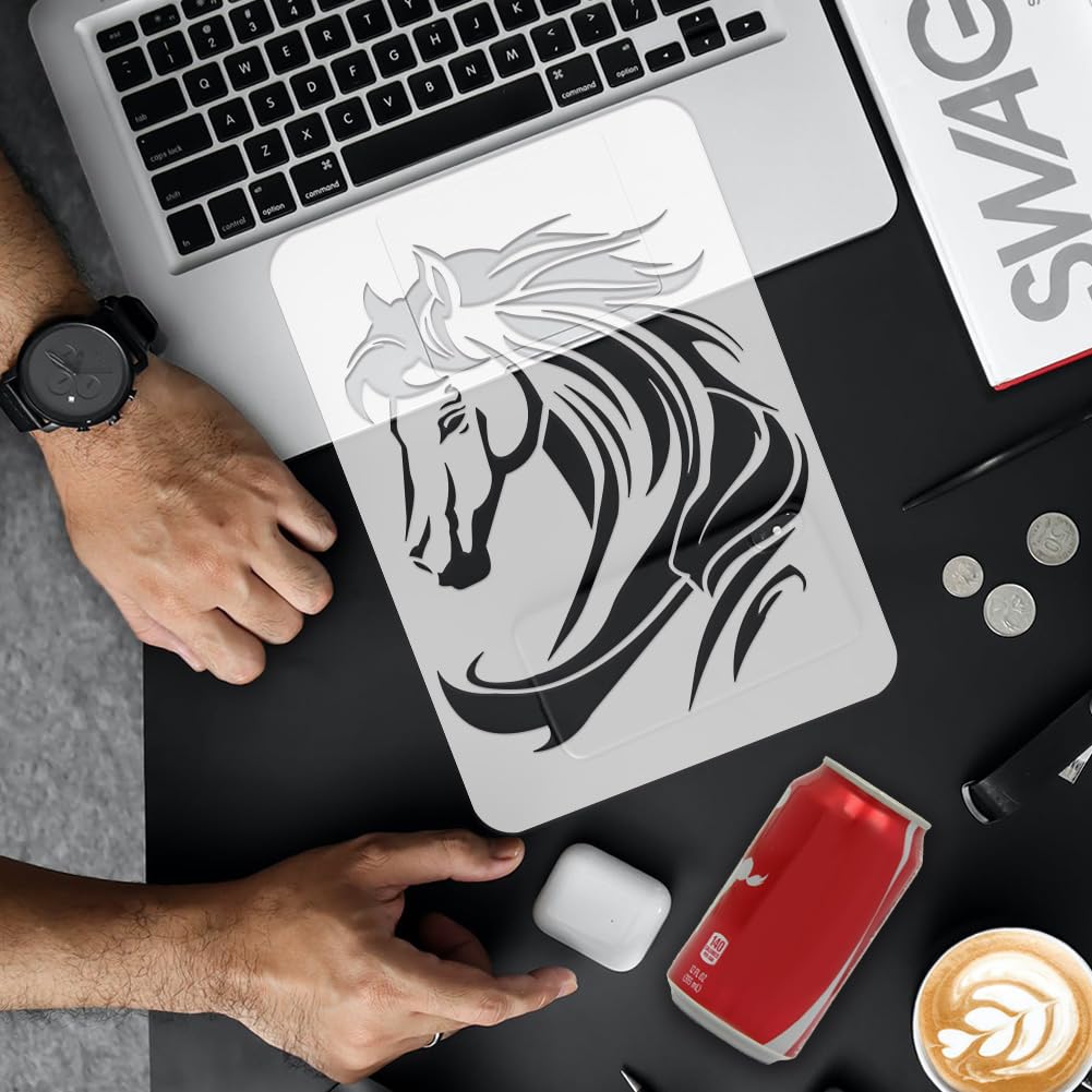 FINGERINSPIRE Horse Head Painting Stencil 21x29.7cm Reusable Line Horse Drawing Template Rectangle Head of Horse Stencil for Painting Large Animal Theme Template for Home Wall Furniture Decor - Image 3