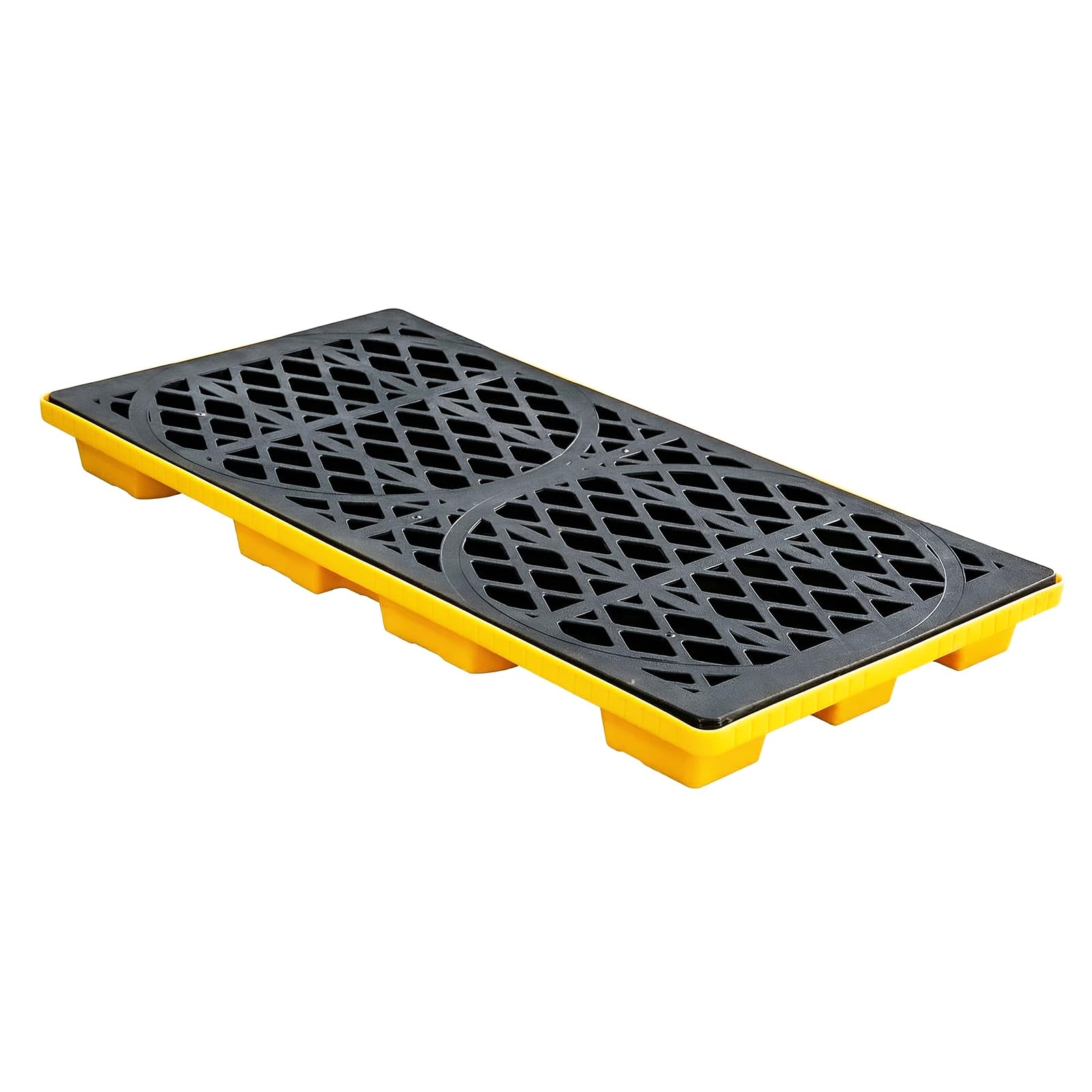 Drum Spill Containment Pallet | 2000Lbs Heavy-Duty Leakproof Tray with Forklift Pockets | 48"x24"x4" for Garage Basement Industrial Storage