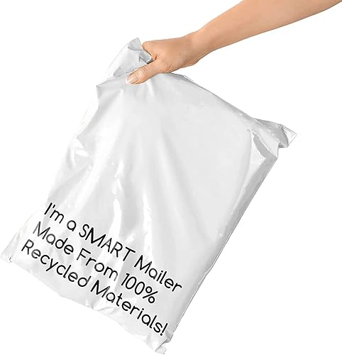 Miniatura 8 de 100 sobres de polietileno 100 % reciclados, 10 x 13 pulgadas, sobres de embalaje ecológicos, suministros de bolsas de correo de 0.098 in de grosor