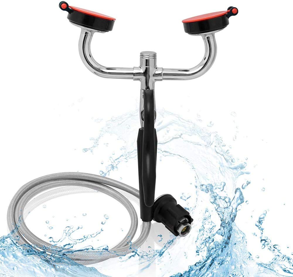 CGOLDENWALL Drench - Manguera de ducha de mano con manguera de acero inoxidable de 1,5 m para laboratorio e industrial