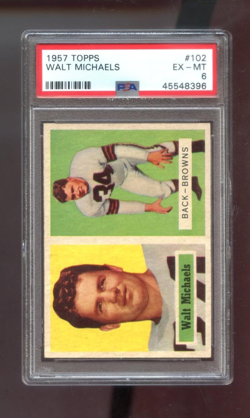 1957 Topps #102 Walt Michaels PSA 6 Graded Football Card NFL Cleveland Browns