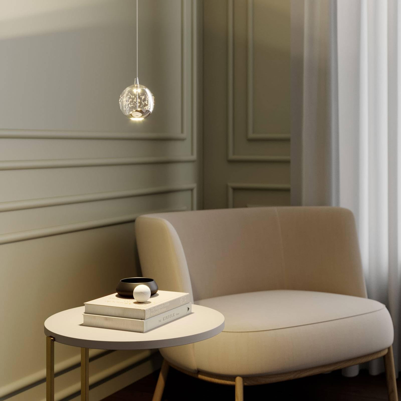 Lucande LED Pendelleuchte Hayley (Modern) in Transparent aus Glas (1 flammig,) - Hängelampe Esstischlampe Hängeleuchte Wohnzimmerleuchte
