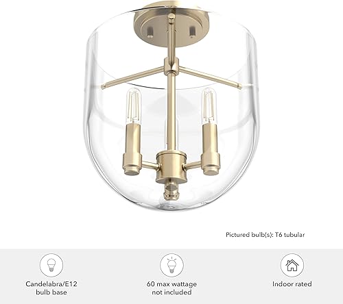 Miniatura 8 de Hunter Fan Company 19387 Luz de montaje empotrado Sacha, Alturas Gold