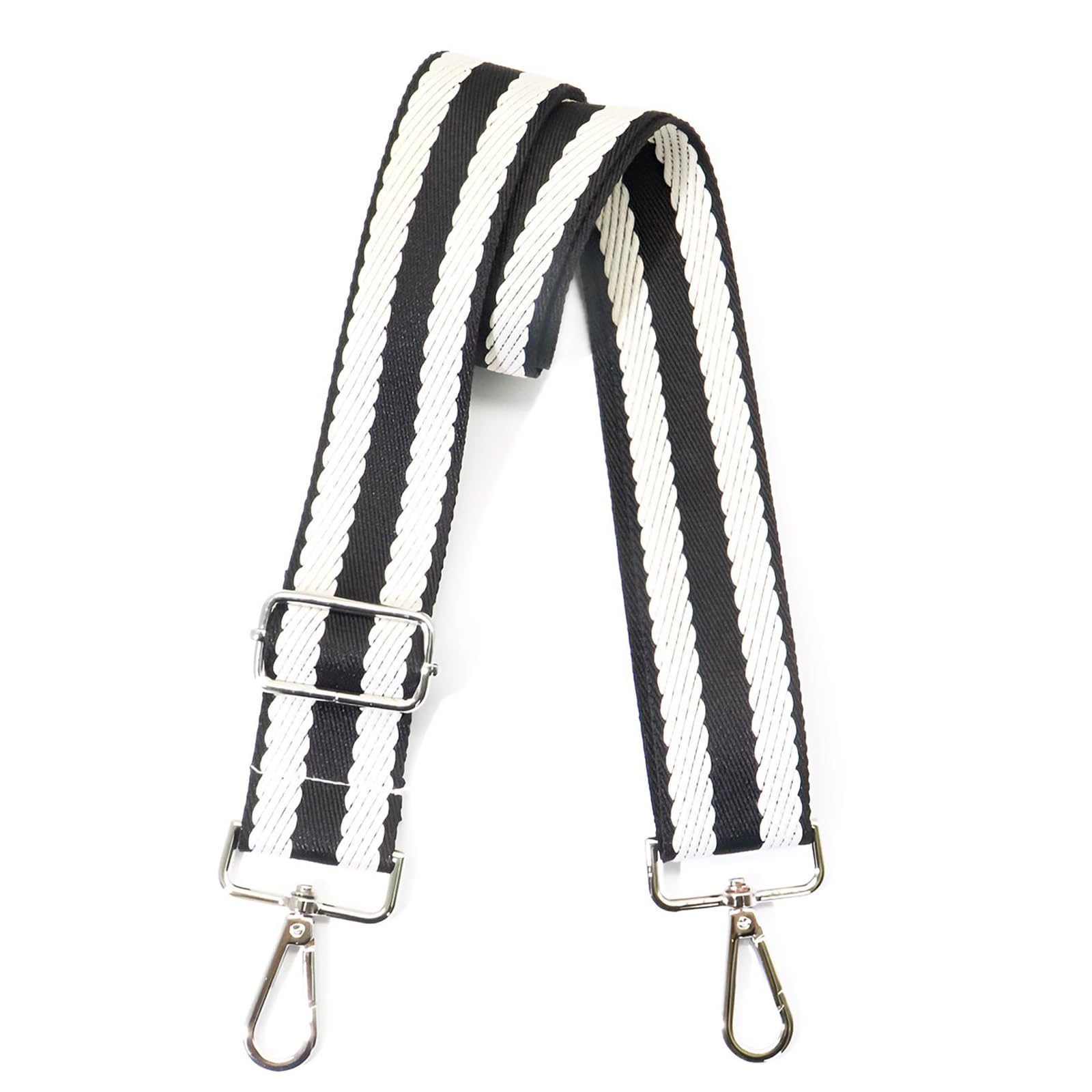 Wide Purse Strap Adjustable Replacement Crossbody Bag Strap Silver Hardware Shoulder Straps