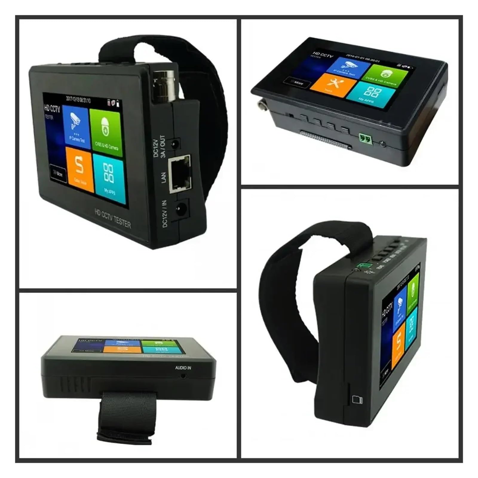 Tester CCTV, Tester CCTV IPC1800SN analogico 4 pollici 5 in 1 8MP TVI AHD CVI e tester telecamera IP 4K H.265 con monitor POE/IP tracciante cavi