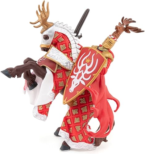 Miniatura 10 de Papo La Era Medieval Figura Caballero Ciervo Rojo