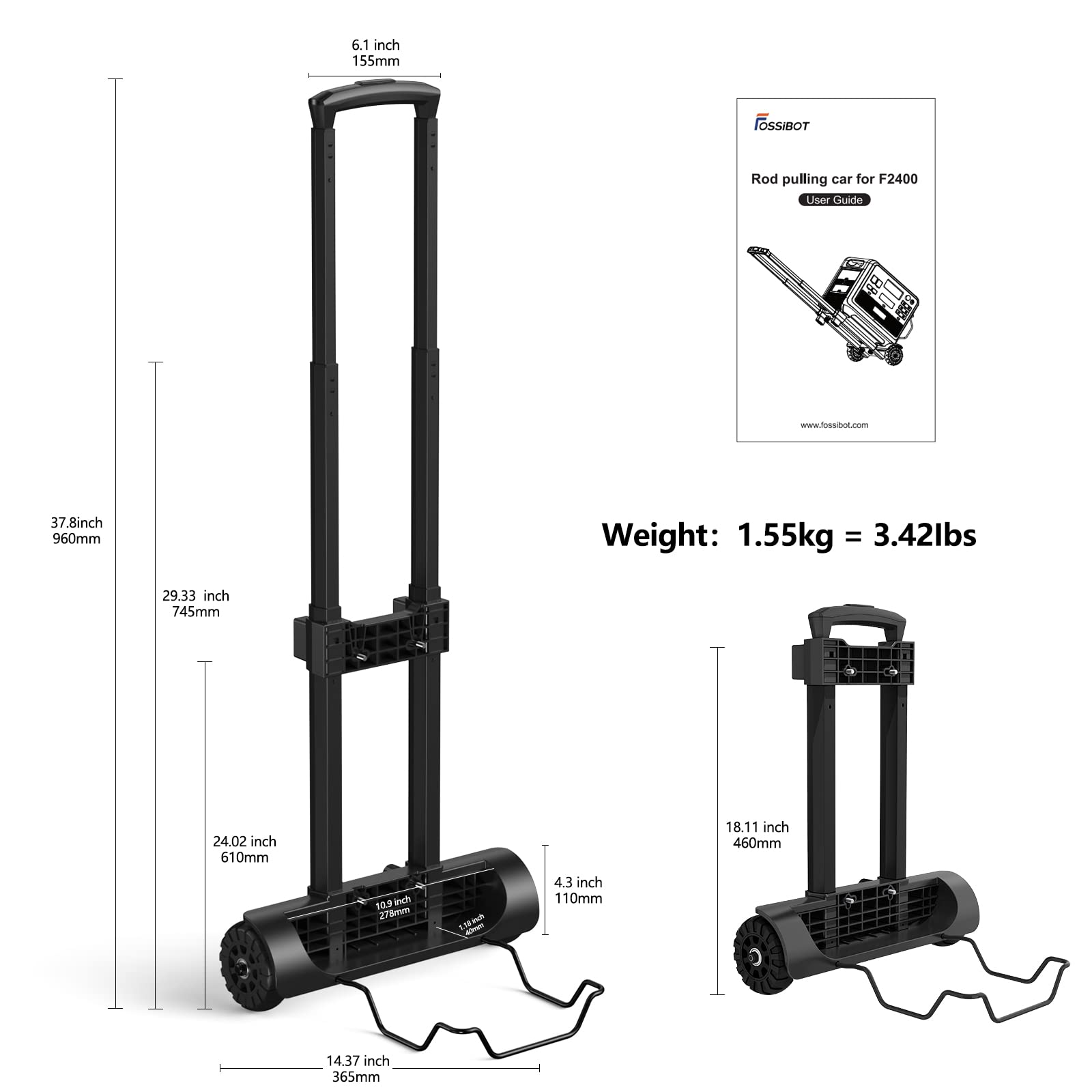 FOSSiBOT F2400 Générateur Électrique Portable, 2048Wh LiFePO4 de secours avec sorties CA 2400 W (pic 4800 W) Générateur Solaire, station d'alimentation portable pour le camping en