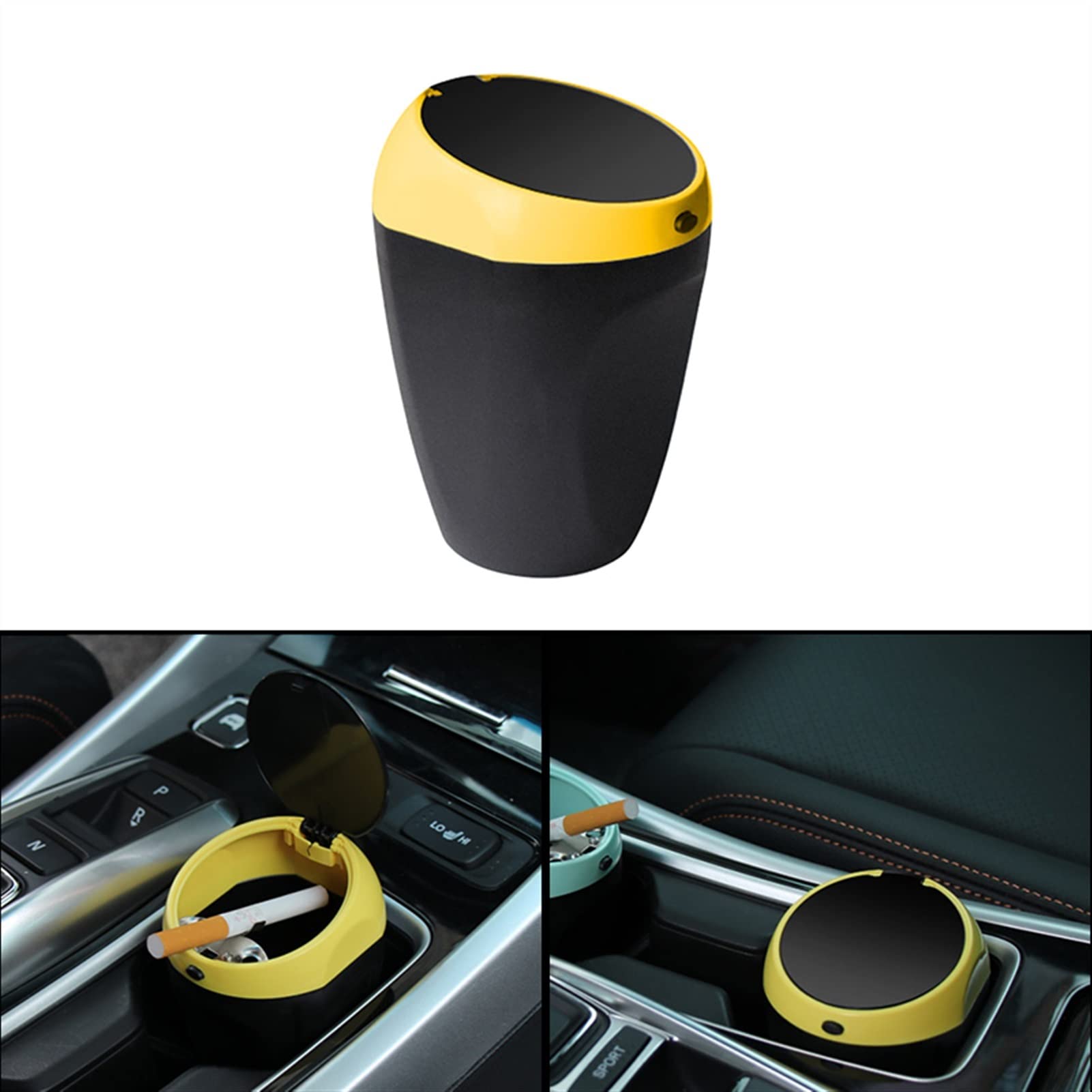 Cendrier Portable En Fibre De Carbone - Mini Cendrier De Voiture - Design Rouge Et Noir - Pour Voyage Et Plein Air
