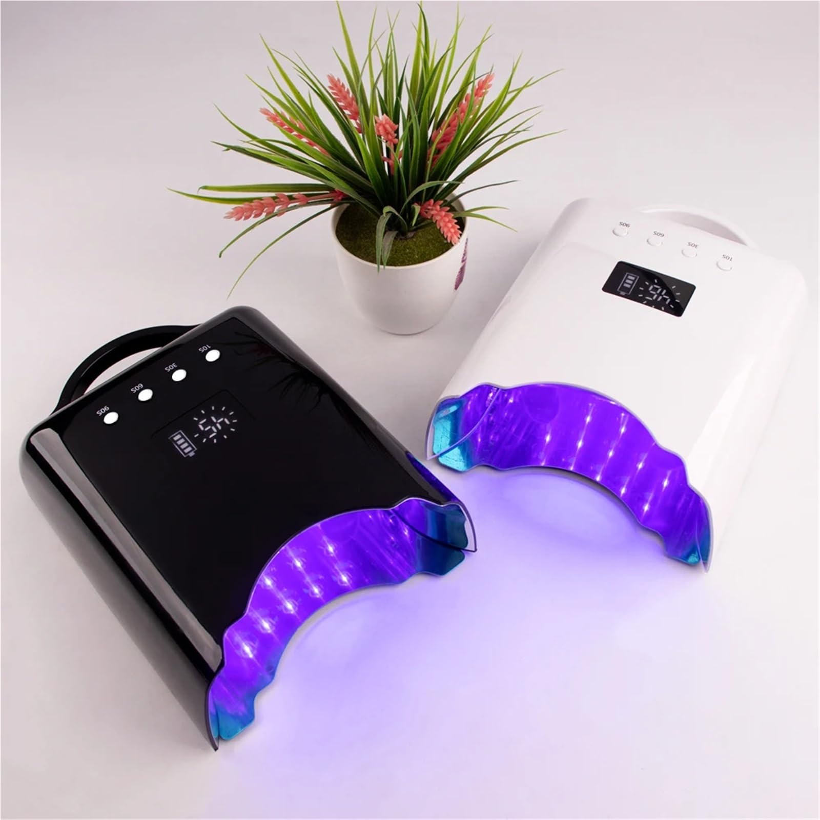 Lampa LED do paznokci, Pro 78W UV LED Lampa do paznokci Manicure Akumulatorowa Suszarka Do Utwardzania Lakieru Żelowego Światła(Wit)