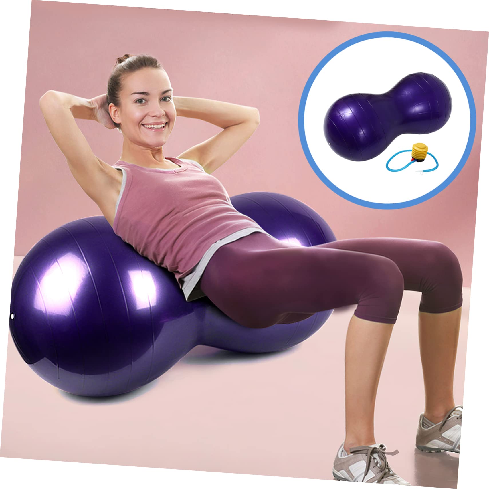 SOIMISS Bola de Yoga de PVC con Infladora Ejercicio y Masaje y Tonifica Músculos y Gimnasio
