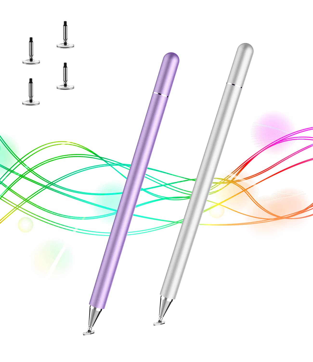 Stylus Pens for Touch Screens, Kenkor Stylus for iPad with Magnetic Cap, Universal Capacitive Tablet Pencil for Android/iPad Pro/Mini/Air/iPhone/Galaxy Note/HUAWEI and All Devices (4 Replaceable Tips)