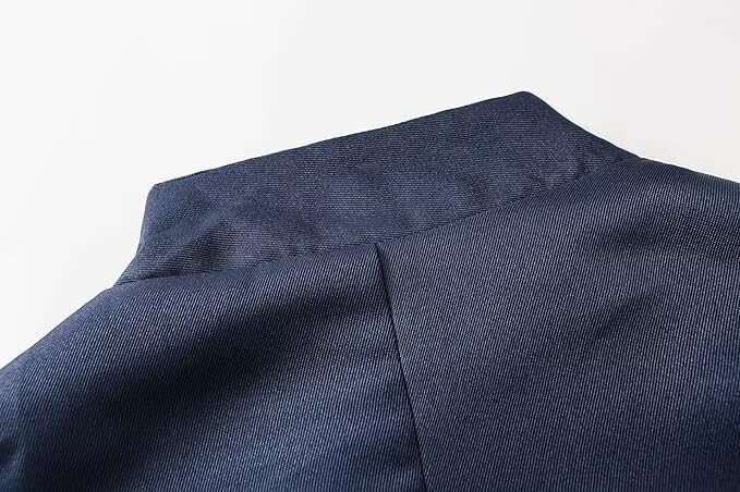 Men's Stand Collar Chinese Tunic Blazer Casual Slim Fit Blazer Front Button Jacket3