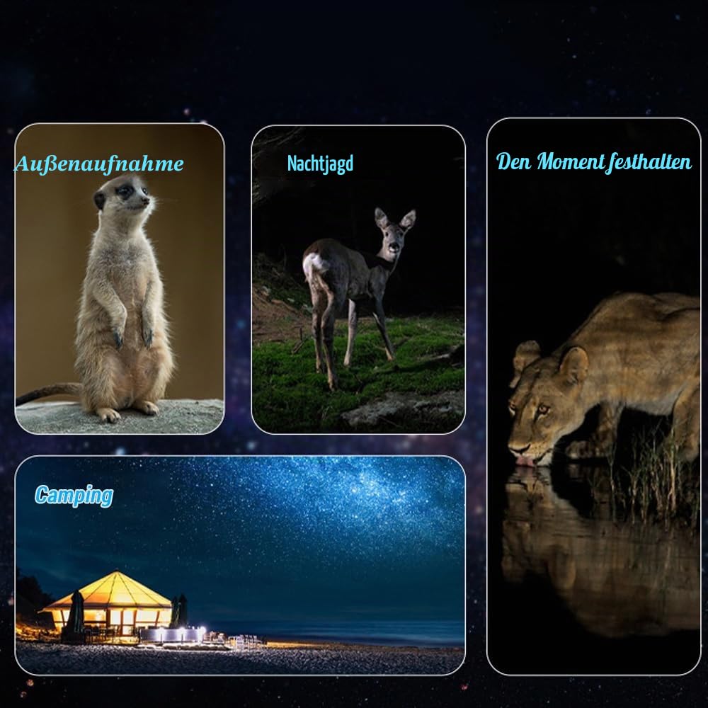 Lixada Nachtsichtgerät, Nachtsichtbrille für Tag- und Nachtjagd, Digitale Nachtsicht Monokular/Fernglas, Infrarot Nachtsicht mit IR-Beleuchtung für die Jagdüberwachung und Wildtierbeobachtung