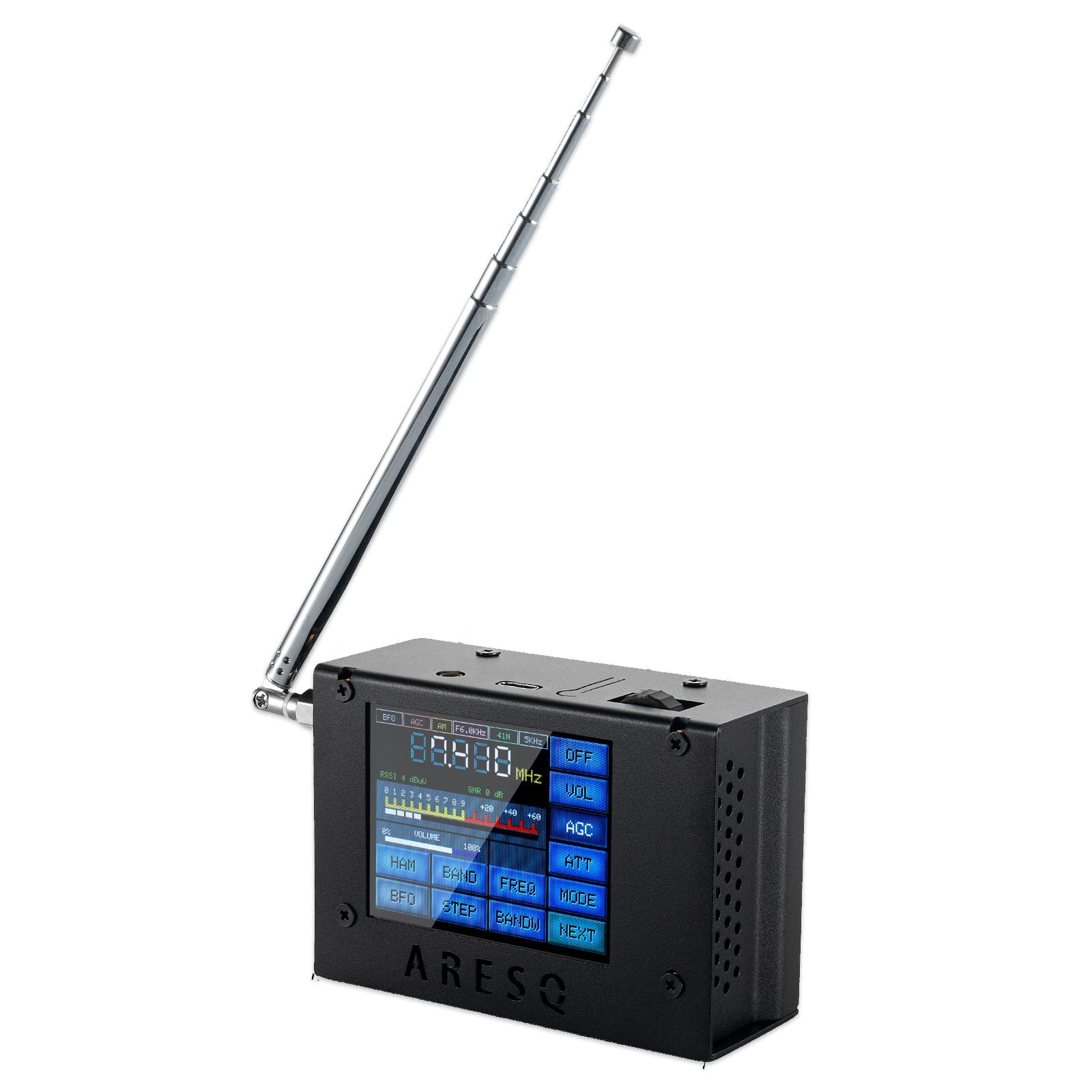 AURSINC AQ1 SI4732 Radio Portátil FM AM MW SW SSB LSB USB Banda Completa Pantalla Táctil 2.8 Pulgadas Batería 2500 mAh Antena Altavoz