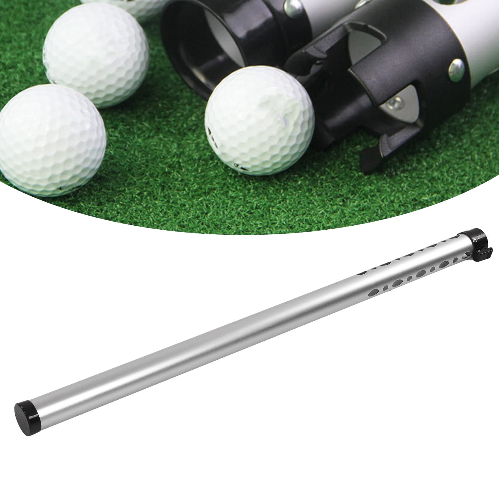 Tubo Recuperador de Pelotas de Golf, Aleación de Aluminio para 23 Bolas a Presión, No Más Agacharse sobre el Recogedor de Pelotas de Golf, Agarrador de Pelotas de Golf para
