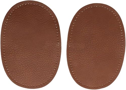 BeeSpring 2 Piezas De Cuero Pu Parche Coser En Parches Repir Codo Rodilla Para Ropa Accesorios De Ropa - Color Café