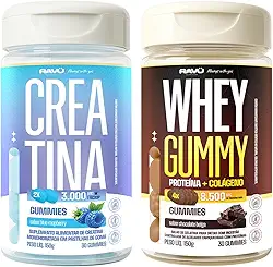 Whey Protein + Creatina em Gomas, Suplemento para Força e Performance, Formato Gummy - Ravu Nutrition