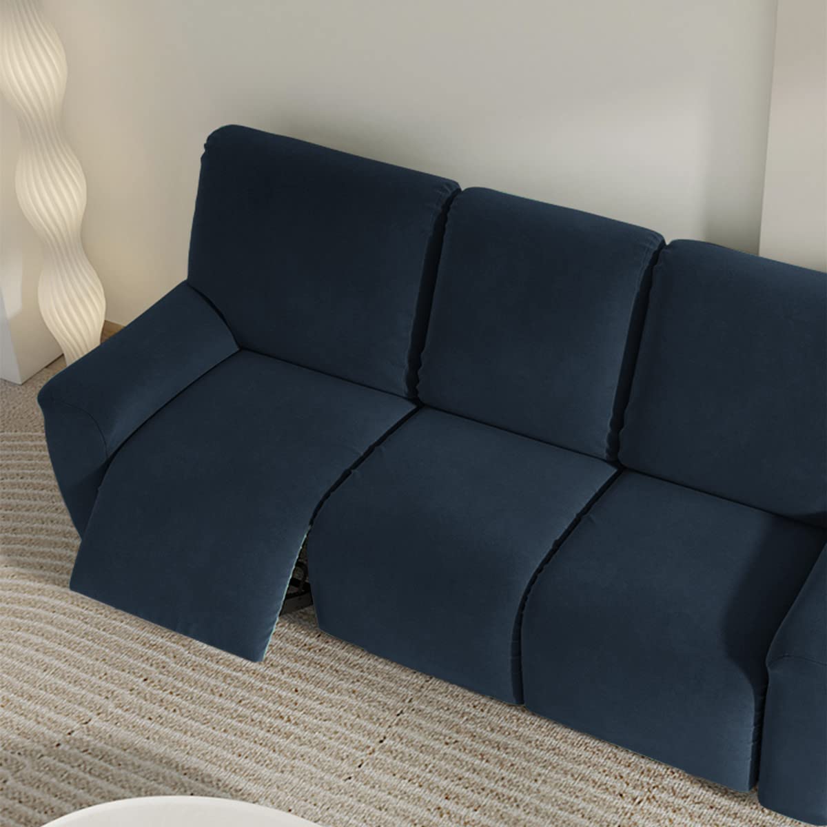 FANSU Recliner Chair Covers 3 Seater for Armchairs with Pockets Stretch Recliner Slipcover for Electric Chair Sofa Covers Furniture Protector for Living Room (3 Seater,navy blue) - Image 2