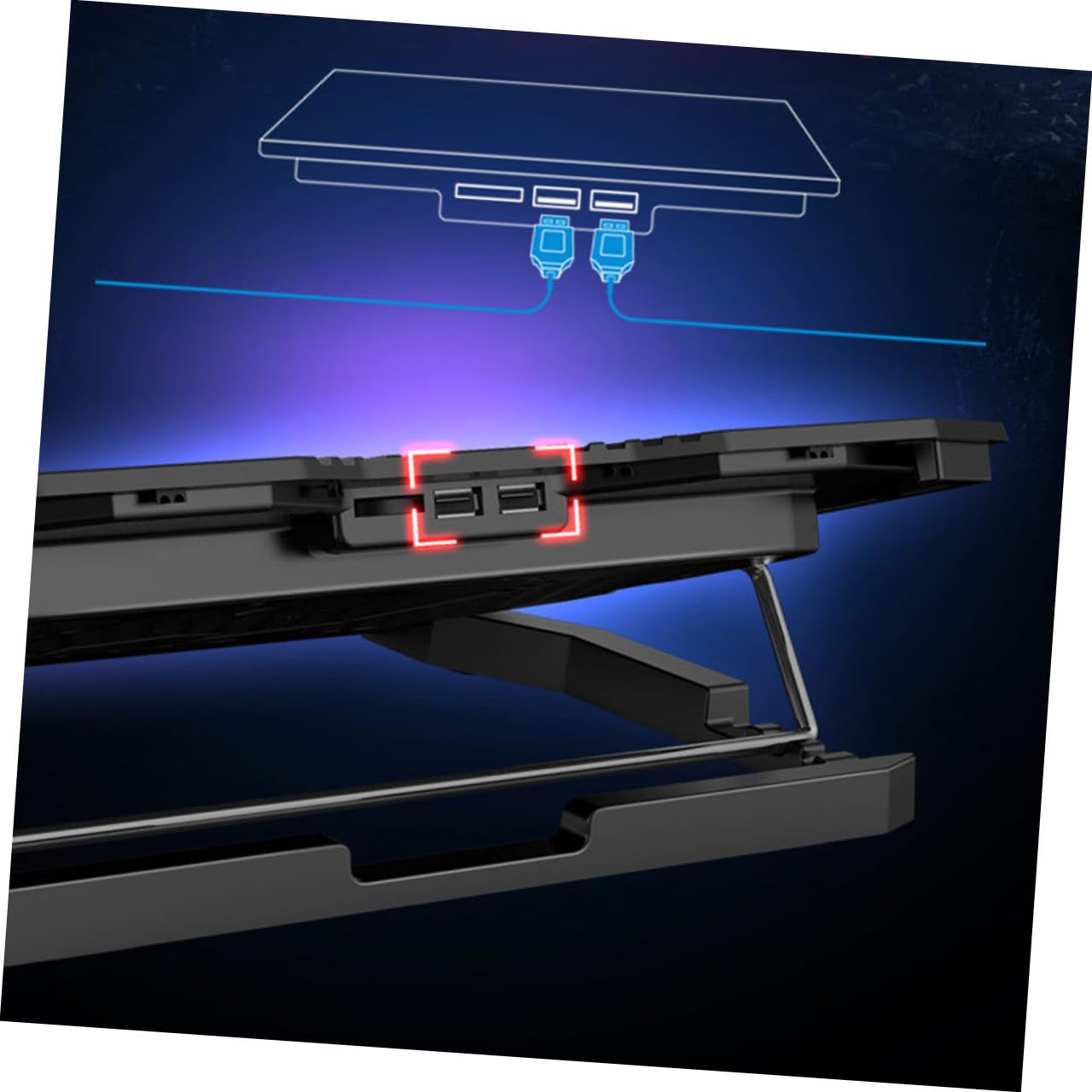 NUOBESTY Laptop-kühlpad mit Lüftern Verstellbarer Notebook-kühler rutschfeste Pads USB-anschluss Metallgitteroberfläche für Wärmeableitung