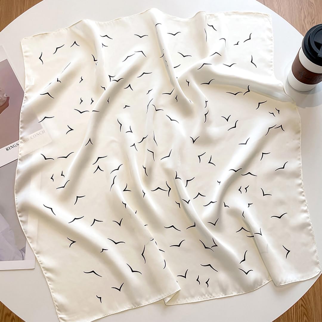 Satin Head Scarf Bandanas for Women Fashion Lightweight Silk Hair Scarves Neck Sleeping Headscarf Wrap 27.5" Square - Image 3