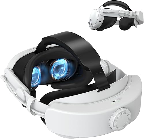 Head Strap with Battery for MetaOculus Quest 3,6000mAh Fast Charging VR Power,Adjustable Elite Strap Replacement Accessories for OculusMeta Quest 3