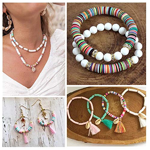 4mm Flat Round Polymer Clay Beads Heishi Spacer Loose Beads for Necklaces Bracelets Earrings Jewellery Making About 380~400pcs,White - Image 4