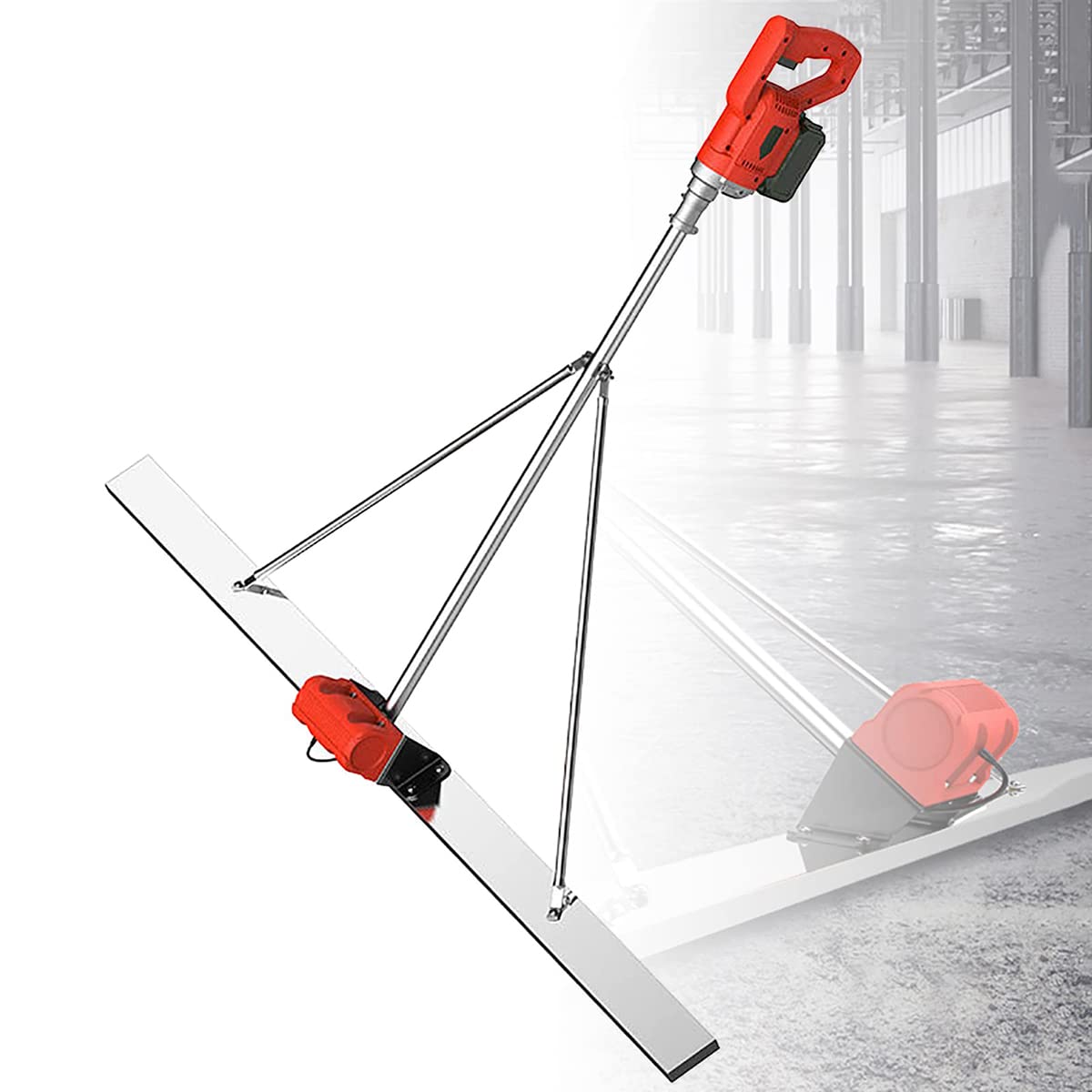 Power Screed Concrete Finishing Vibra Tool, 150CM Blade Electric Inalámbrico Screed Cemento Nivelador de Superficie Tamper Regla con raspador para procesamiento de concreto, 150cm X 8cm