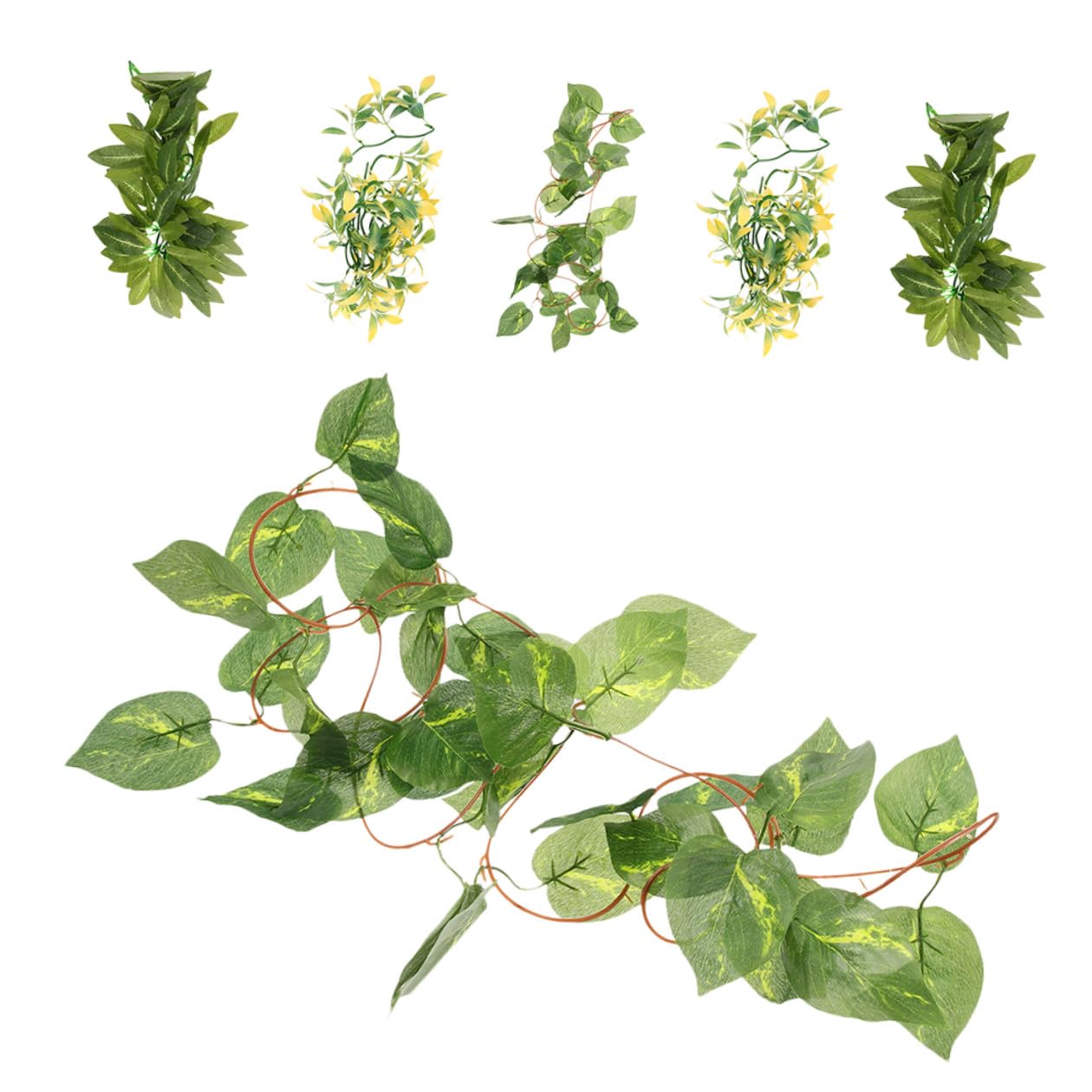 Hemobllo 6piezas Decoración de Plantas de Reptiles para Terrarios Enredaderas Colgantes Artificiales de Plástico para Decorar Terrarios de Serpientes