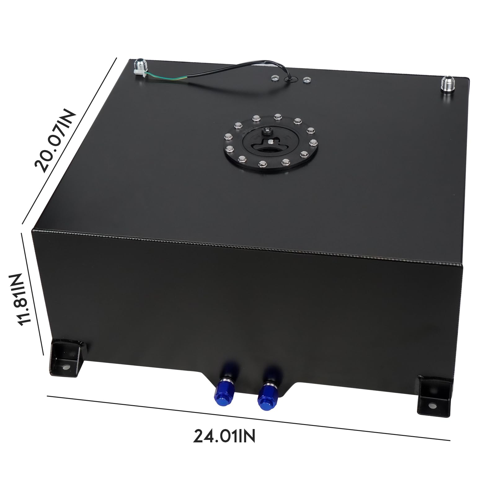 Condition photo showing New/Like New for universal 20 gallon 80l fuel cell tank with cap and level sender polished aluminum black