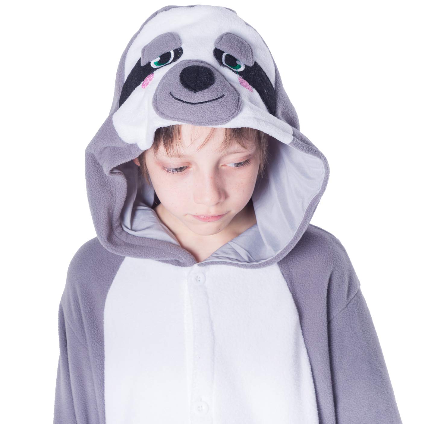 Spooktacular Creations Unisex Child jumpsuit Plush jumpsuit Sloth Animal Costume (10-12 yr), Gray - Image 4