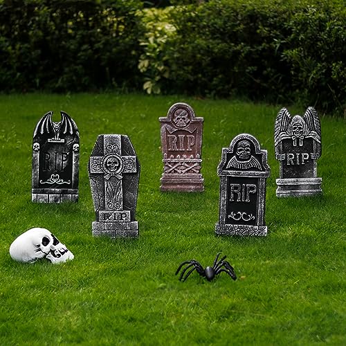 Halloween Foam Graveyard Tombstones, Halloween Headstones Decoration, 5pcs - image 8