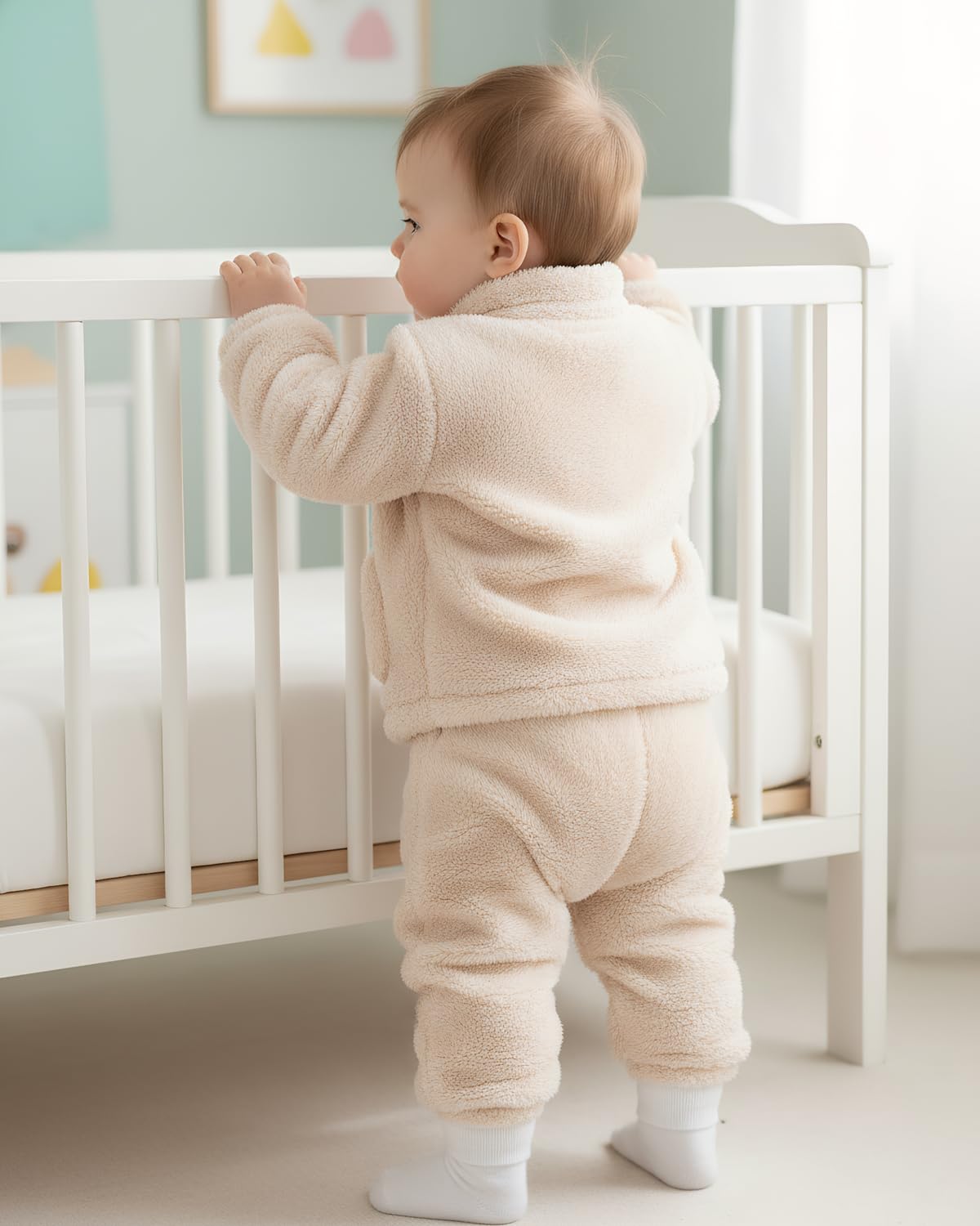 JiAmy Winter Fleece Kinder Pyjama Set 2 Stück Reißverschluss Oberteil Hose Warm und Bequem Unisex Pyjamas Bekleidungssets für 1-5 Jahre