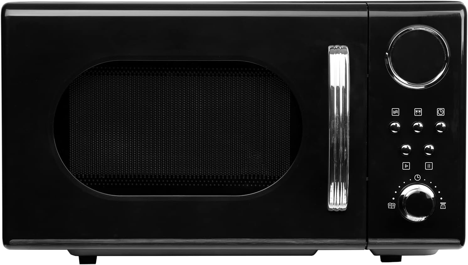 SIA FRM20BL 20L Retro Microwave, Black, 700W, Digital Timer, 2 Years