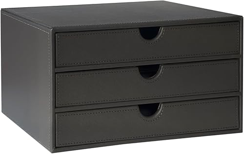 UnionBasic Organizador de cajones de escritorio de cuero soporte para documentos de revista suministros de oficina caja organizadora de