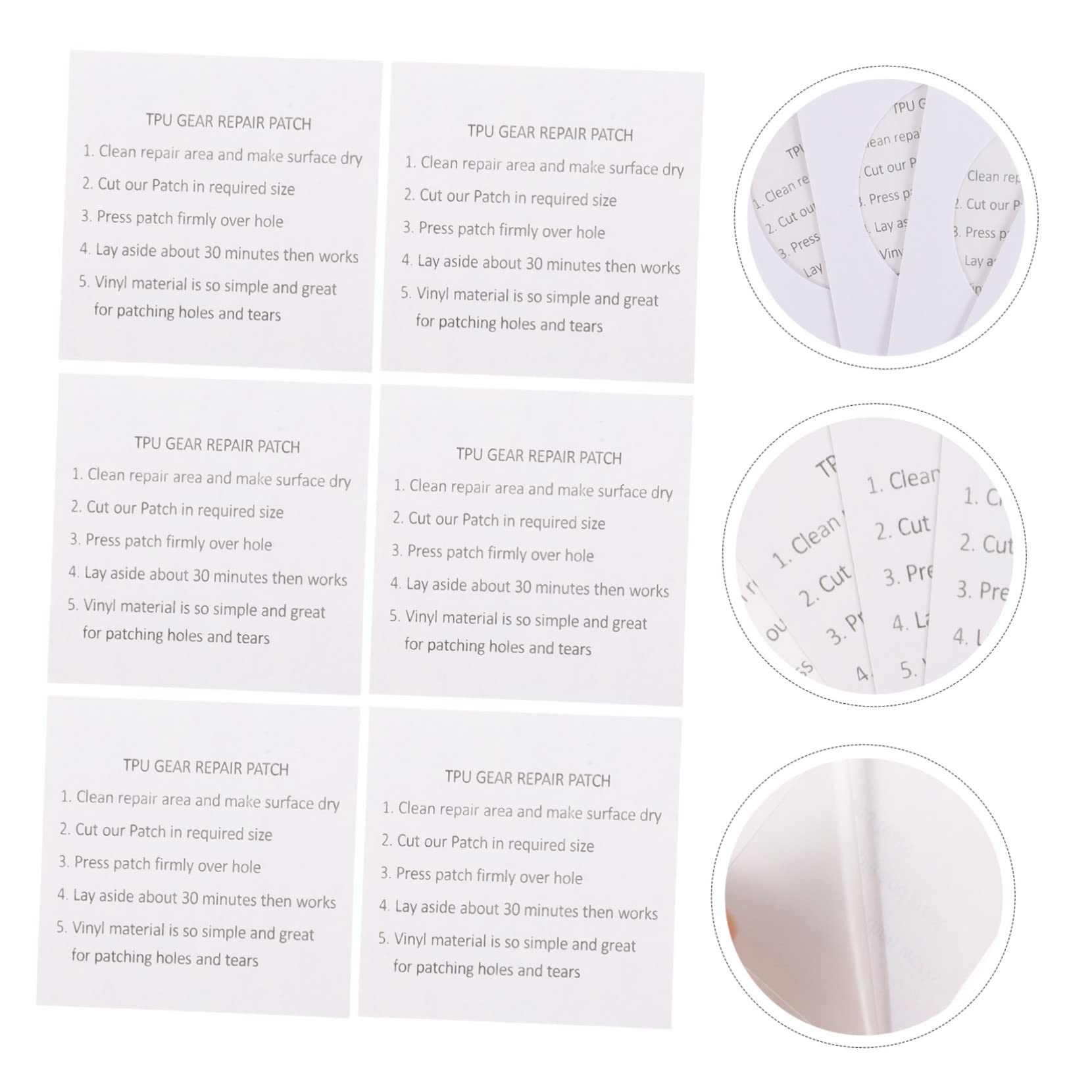 NUOBESTY 125stücke Tpu Reparaturflicken Selbstklebend Für Zelte Luftmatratzen Und Regenbekleidung Transparent Vielseitige Anwendung Bei Rissen Und Löchern