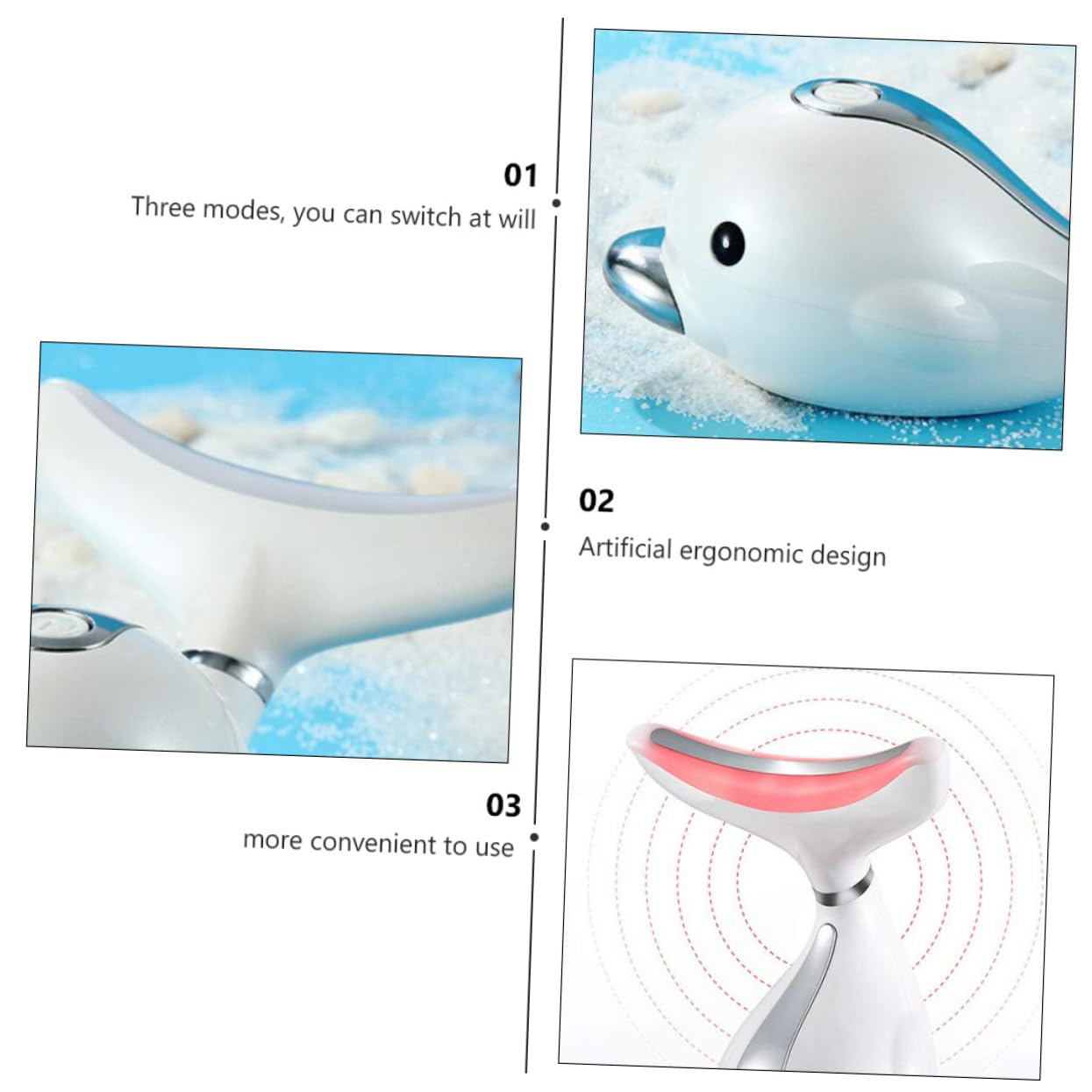 Generico Massaggiatore Antirughe Elettrico Riscaldante Per Del Dispositivo Usb Ricaricabile Per Rimozione Rughe e Tonificazione Della Modalità Ergonomiche Per