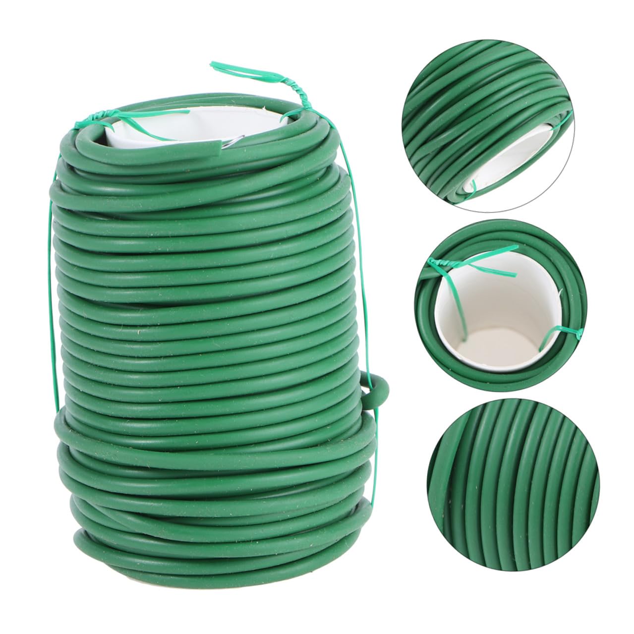 Levemolo Attaches de Jardinage Vertes pour Plantes et Fleurs, 2 Rouleaux en TPR et Fer, Cravates Réutilisables pour Fixation Sécurisée des Arbustes et Fleurs
