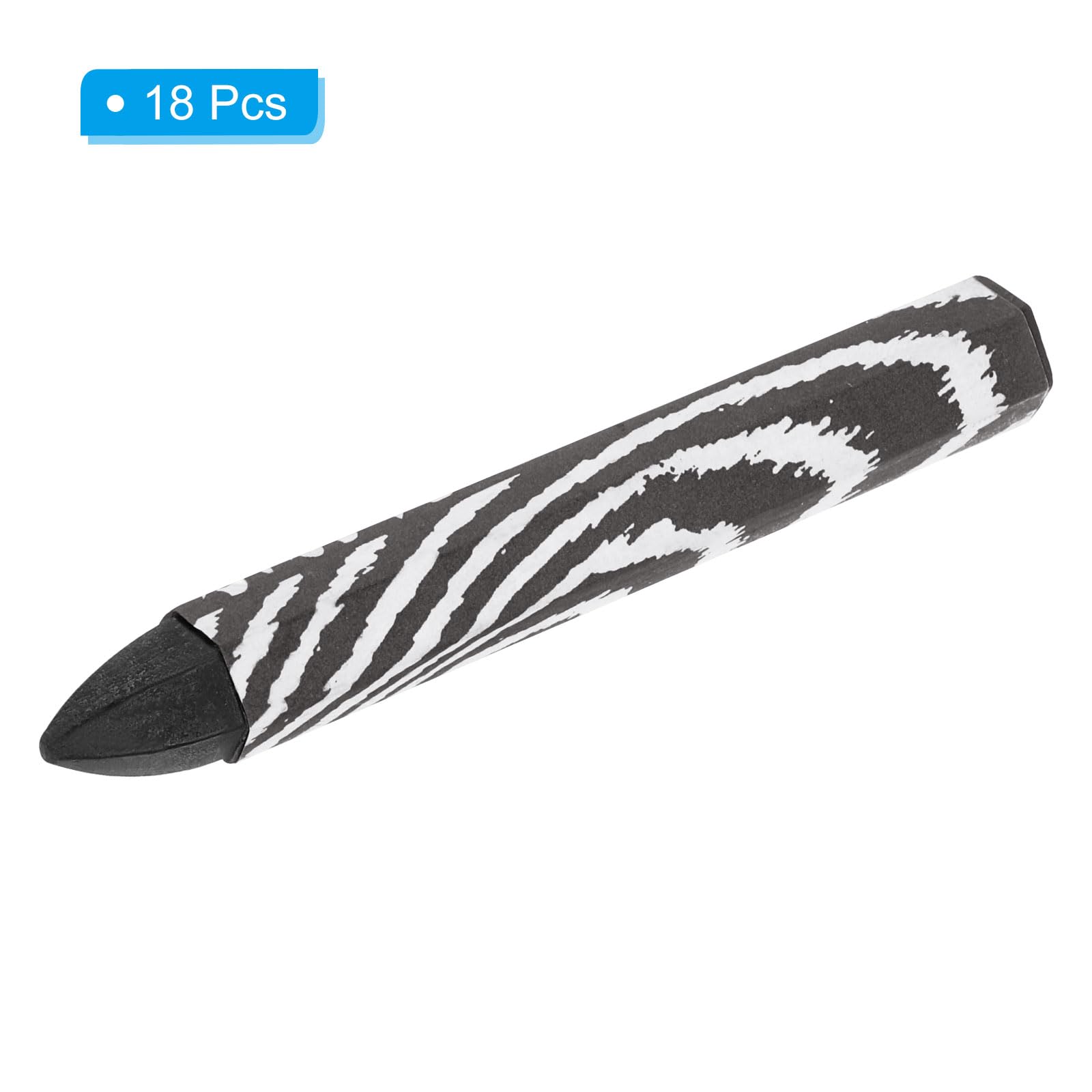 PATIKIL Lumber Marking Crayons, 18 Pack 4"x0.55" Hex Wax Tire Marker Crayons Black - Image 3