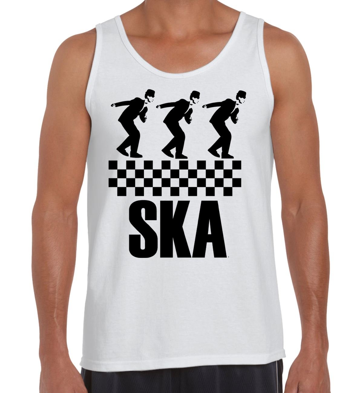 Tribal T-Shirts Mens Ska Dancers Vest Top (Medium, White)