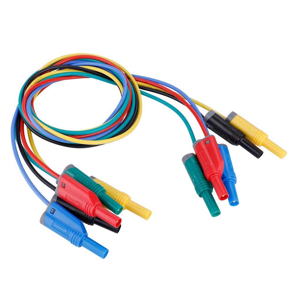 Oumefar Banana Plug Silicone Test Leads Kit 5pcs 4mm Banana Plug Safety ...