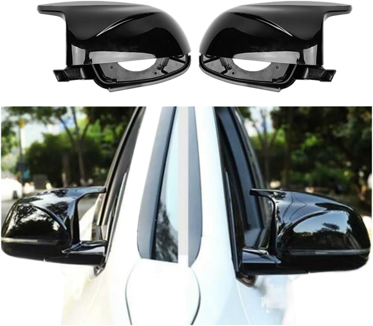 Rear View Mirror Cover Trim Kit Compatible With BMW X3 X4 X5 X6 X7 G01 G02 G05 2018-2020