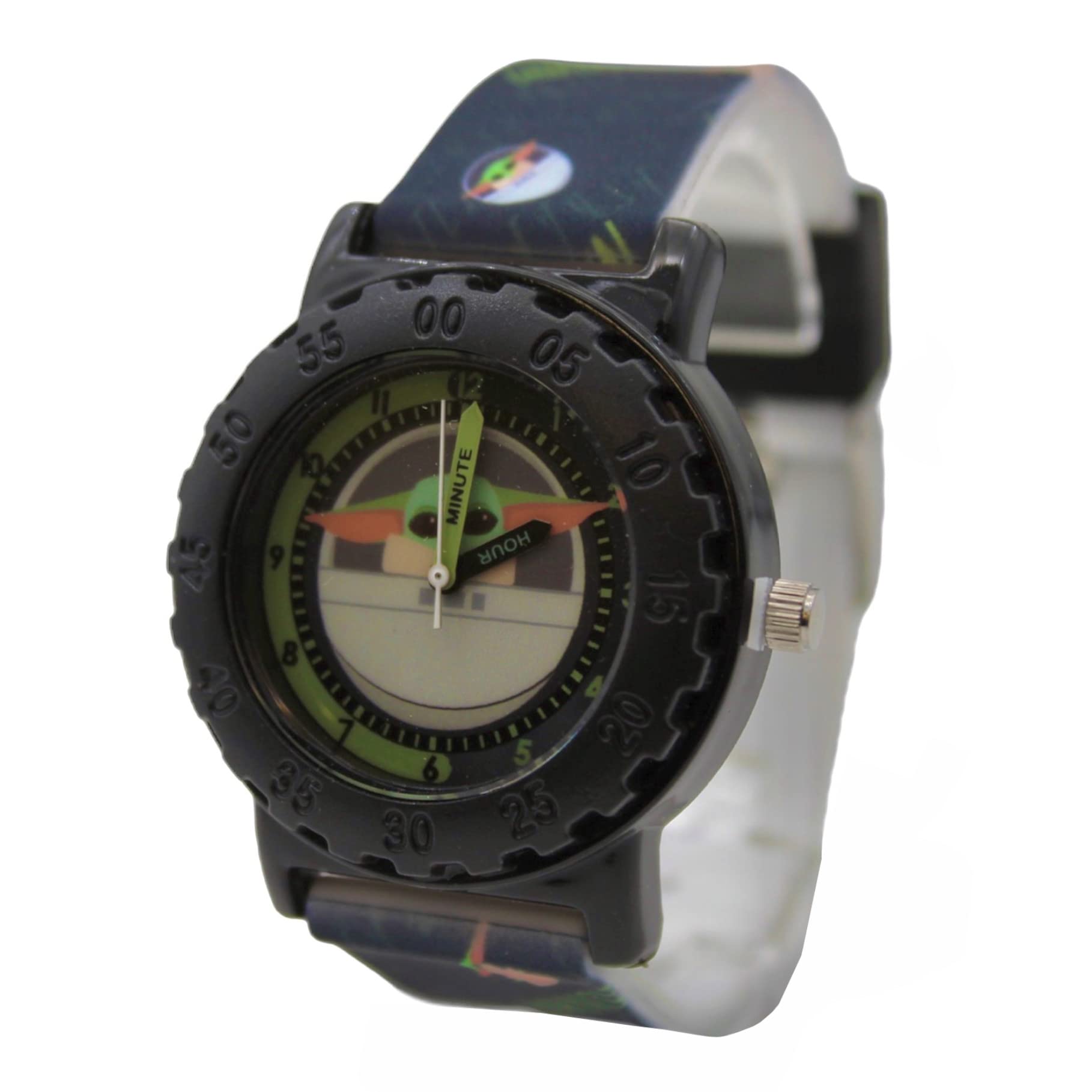 Accutime Kids Star Wars Baby Yoda Analog Quartz Wrist Watch with Small Face, Green Accents for Girls, Boys, Kids All Ages (MNL9001AZ)